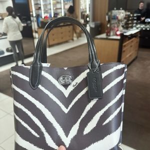 WT Coach Willow Tote 24  Zebra Style #CM561